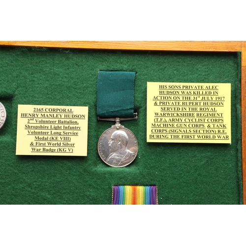 820 - A COLLECTION OF MEDALS TO THE HUDSON FAMILY INCLUDING A CASUALTY PAIR TO THE LIVERPOOL REGIMENT. AN ... 