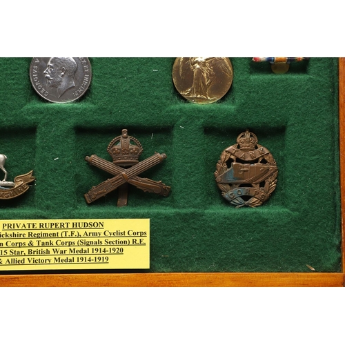 820 - A COLLECTION OF MEDALS TO THE HUDSON FAMILY INCLUDING A CASUALTY PAIR TO THE LIVERPOOL REGIMENT. AN ... 