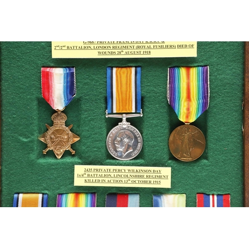 825 - A COLLECTION OF FIRST AND SECOND WORLD WAR MEDALS TO THE DAY FAMILY INCLUDING TWO CASUALTY GROUPS. T... 