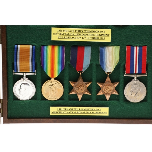 825 - A COLLECTION OF FIRST AND SECOND WORLD WAR MEDALS TO THE DAY FAMILY INCLUDING TWO CASUALTY GROUPS. T... 