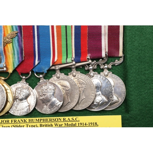 830 - A FIRST AND SECOND WORLD WAR GROUP OF NINE TO MAJOR HUMPHERSON R.A.S.C. A group of nine comprising 1... 