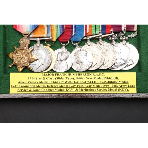 830 - A FIRST AND SECOND WORLD WAR GROUP OF NINE TO MAJOR HUMPHERSON R.A.S.C. A group of nine comprising 1... 