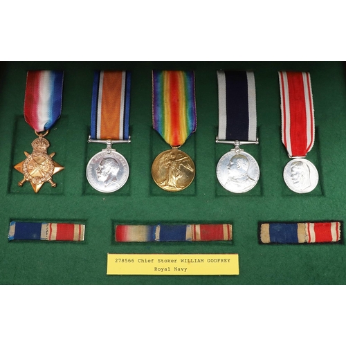 838 - A FIRST WORLD WAR GROUP OF FIVE INCLUDING A RUSSIAN AWARD TO THE ROYAL NAVY. A group of five compris... 