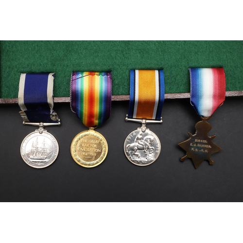 845 - A FIRST WORLD WAR GROUP OF FOUR TO THE ROYAL NAVY. A Great War group of four comprising 1914-15 Star... 