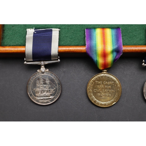 846 - A FIRST WORLD WAR GROUP OF FOUR TO THE ROYAL NAVY. A Great War group of four comprising 1914-15 Star... 