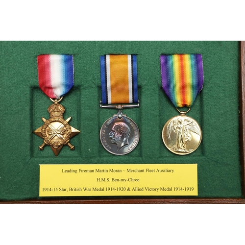 857 - A FIRST WORLD WAR TRIO TO THE MERCHANT FLEET AUXILLIARY. A Trio comprising 1914-15 Star with clasp n... 