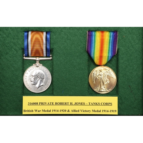 864 - A FIRST WORLD WAR PAIR TO THE TANK CORPS. A Great War pair comprising War and Victory Medals named t... 