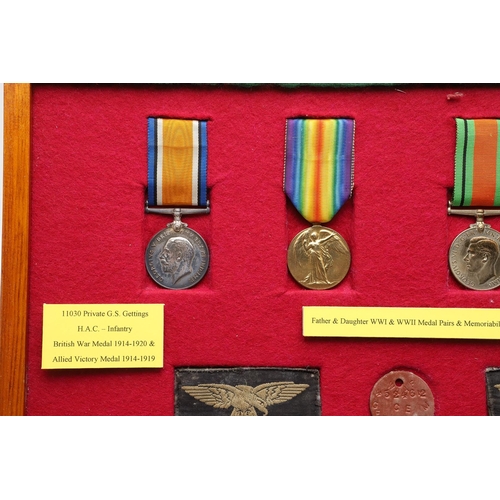 866 - TWO FIRST AND SECOND WORLD WAR PAIRS TO A FATHER AND DAUGHTER. A Great War pair comprising War Medal... 