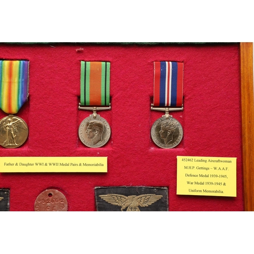 866 - TWO FIRST AND SECOND WORLD WAR PAIRS TO A FATHER AND DAUGHTER. A Great War pair comprising War Medal... 