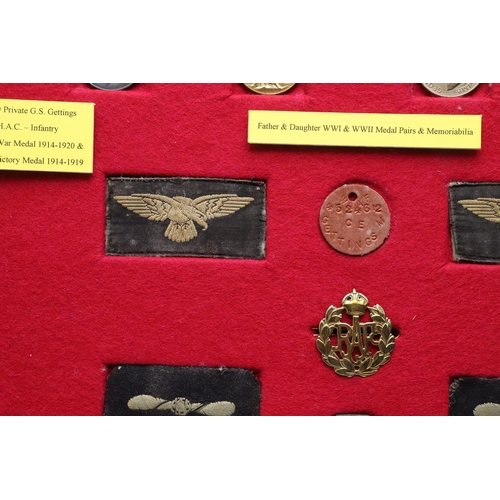 866 - TWO FIRST AND SECOND WORLD WAR PAIRS TO A FATHER AND DAUGHTER. A Great War pair comprising War Medal... 