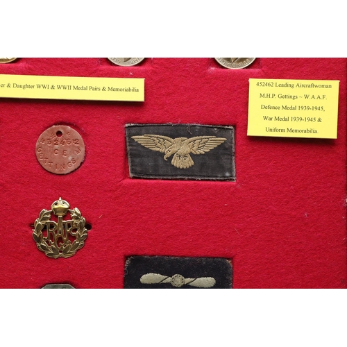 866 - TWO FIRST AND SECOND WORLD WAR PAIRS TO A FATHER AND DAUGHTER. A Great War pair comprising War Medal... 