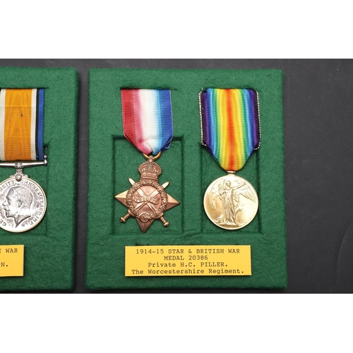 868 - TWO FIRST WORLD WAR PAIRS INCLUDING 1914-15 STARS. Two comprising 1914-15 Star And Victory Medal nam... 