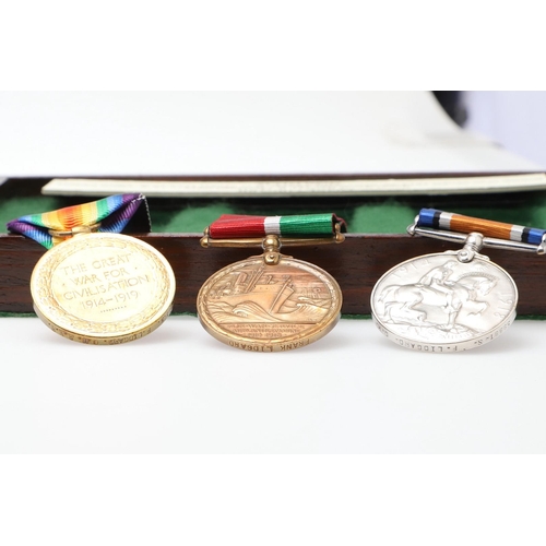 874 - A FIRST WORLD WAR TRIO TO THE MERCANTILE MARINE AND TWO CASUALTY WAR MEDALS. A Great War Trio compri... 