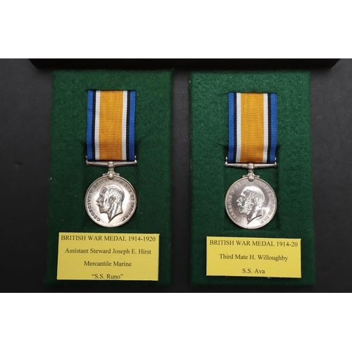 874 - A FIRST WORLD WAR TRIO TO THE MERCANTILE MARINE AND TWO CASUALTY WAR MEDALS. A Great War Trio compri... 