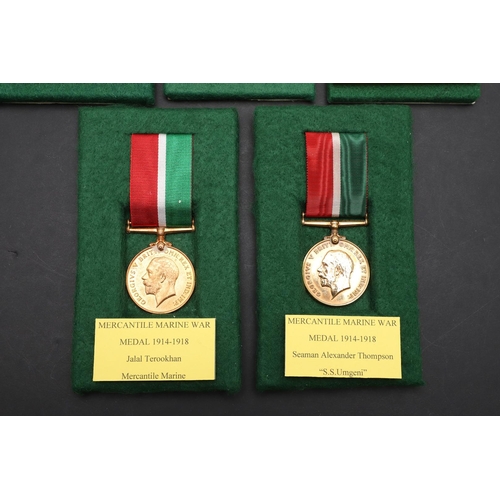 892 - A COLLECTION OF FIVE MERCANTILE MARINE WAR MEDALS 1914-1918 TO INCLUDE A CASUALTY ABOARD S.S. UMGENI... 