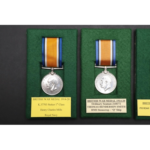 895 - TWO FIRST WORLD WAR CASUALTY WAR MEDALS TO THE ROYAL NAVY AND ANOTHER TO THE ROYAL MARINES. Three Wa... 