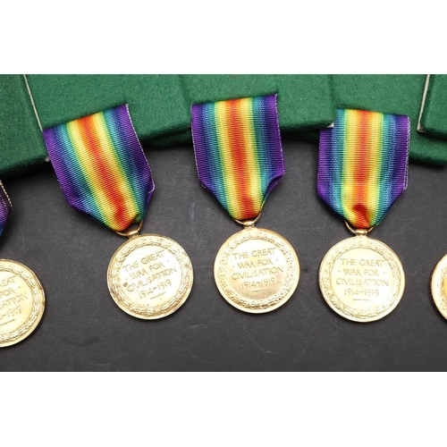 897 - A COLLECTION OF SEVEN FIRST WORLD WAR VICTORY MEDALS, VARIOUS REGIMENTS. A collection of Victory med... 