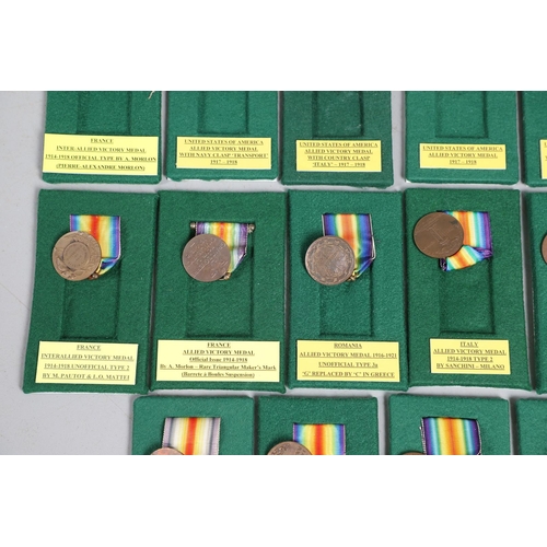 900 - AN EXTENSIVE COLLECTION OF FIRST WORLD WAR INTER-ALLIED VICTORY MEDALS. A collection of first World ... 