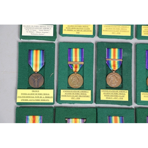 900 - AN EXTENSIVE COLLECTION OF FIRST WORLD WAR INTER-ALLIED VICTORY MEDALS. A collection of first World ... 