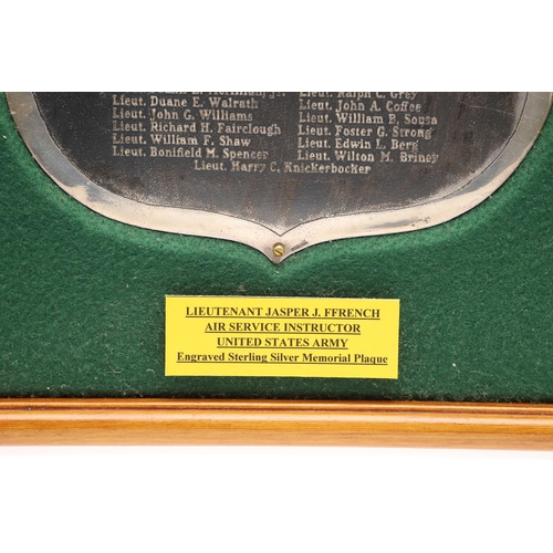 908 - A FIRST WORLD WAR MEMORIAL SHIELD TO AN AMERICAN CASUALTY FROM ILLINOIS. A memorial shield 'To his w... 