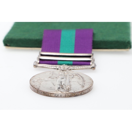 915 - A TWO CLASP GENERAL SERVICE MEDAL 1918-1962 TO THE 11TH LANCERS. A George V General Service Medal wi... 