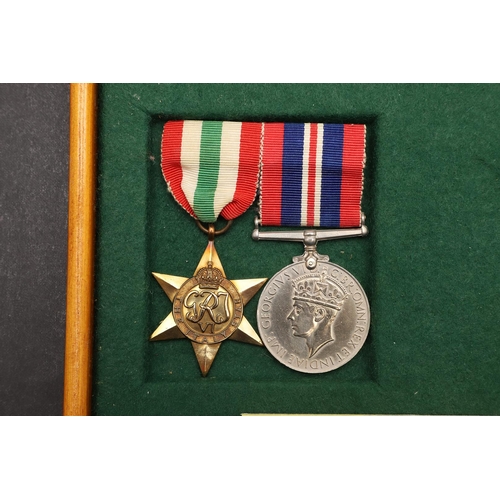 943 - TWO SECOND WORLD WAR MEDALS TO MISS BURBECK, ROME. A pair comprising Italy Star and War Medal, unnam... 