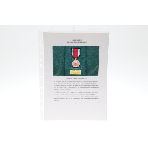 959 - AN ELIZABETH II SIERRA LEONE GENERAL SERVICE MEDAL. A Sierra Leone General service medal, unnamed as... 