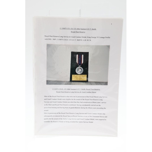 978 - A GEORGE VI ROYAL FLEET RESERVE LONG SERVICE AND GOOD CONDUCT MEDAL. A George VI Royal Fleet Reserve... 