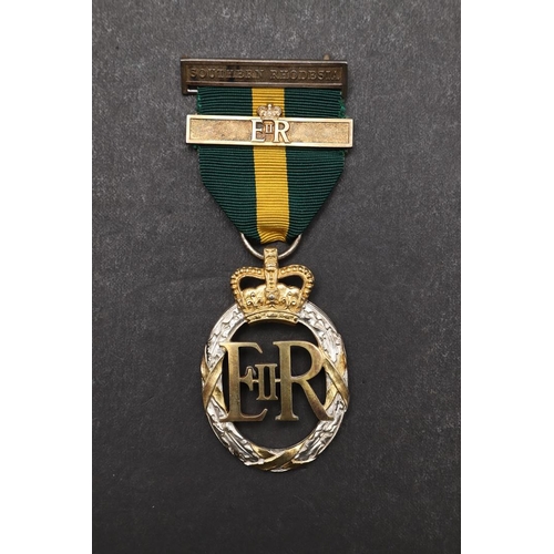 996 - AN ELIZABETH II SOUTHERN RHODESIA TERRITORIAL AWARD. A Territorial Efficiency Decoration on Southern... 