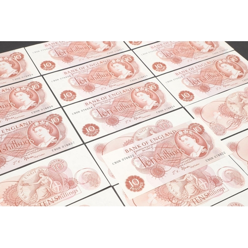 1422 - A CONSECUTIVE RUN OF NINETEEN TEN SHILLING NOTES. A collection of nineteen series C Portrait Issue t... 