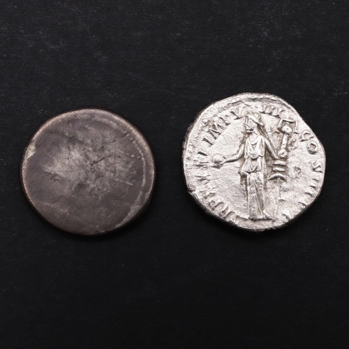 1441 - A ROMAN IMPERIAL DENARIUS OF MARCUS AURELIUS (161-180) AND ANOTHER. bearded portrait r. M. ANTONINUS... 