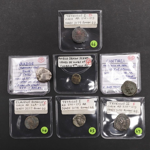 1454 - ROMAN IMPERIAL COINAGE AND OTHER ANCIENT COINS TO INCLUDE CLAUDIUS GOTHICUS, TACITUS I AND II. Four ... 