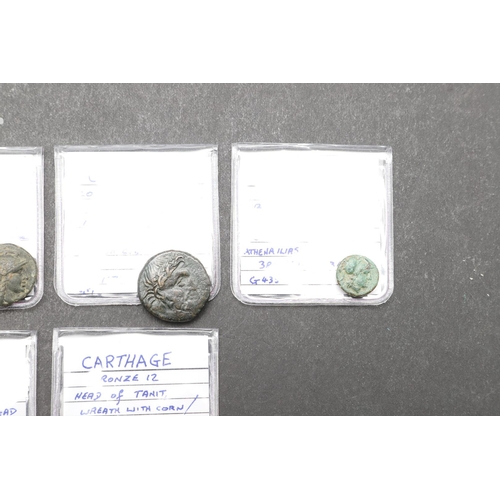 1455 - GREEK COINS: A COLLECTION OF SIX GREEK BRONZE COINS TO INCLUDE CORCYRA. A collection of six Greek br... 