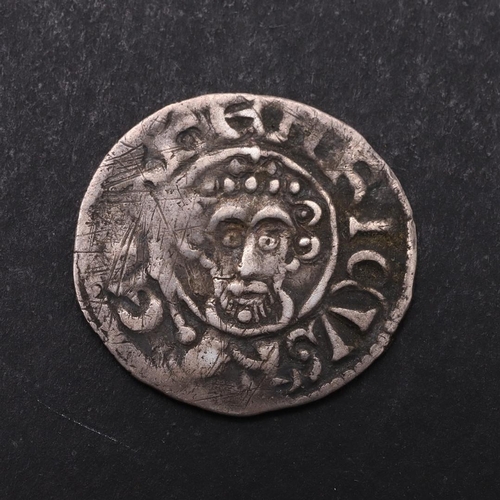 1466 - A KING JOHN SHORT CROSS PENNY, 1199-1216. Facing bust with scepter, in the name of Henricus, revere ... 