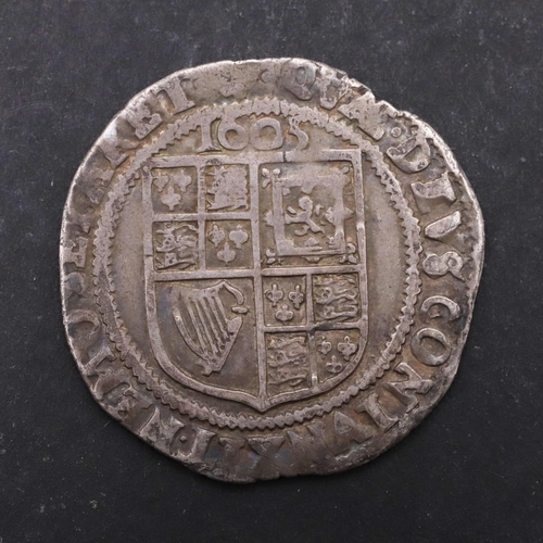 1485 - A JAMES I SIXPENCE 1605. A hammered silver sixpence, fourth crowned bust r. with value behind, Rever... 