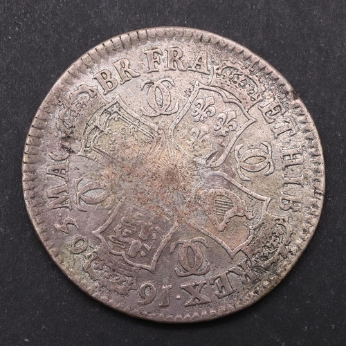 1495 - A CHARLES II HALFCROWN, 1663. A Halfcrown, first draped bust r. Revers with cruciform shields with i... 