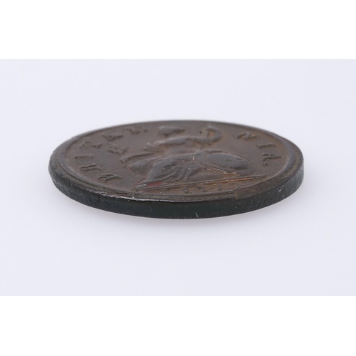 1511 - A GEORGE I COPPER HALFPENNY, DUMP ISSUE, 1717. A George I halfpenny, dump issue, laureate bust r. re... 