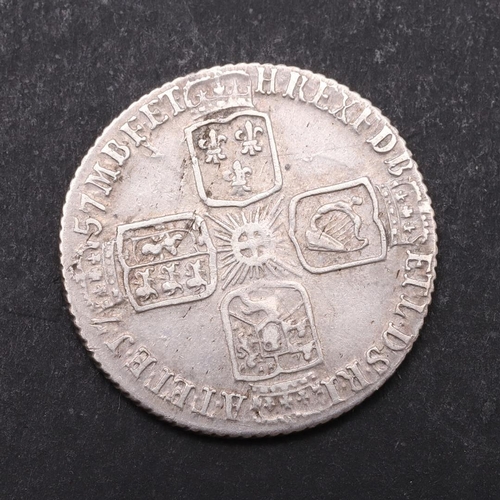 1519 - A GEORGE II SIXPENCE, 1757. A George II sixpence, old laureate and draped bust l. reverse with plain... 