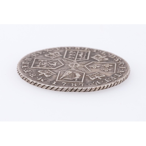 1523 - A GEORGE III SHILLING, 1787. A George III Shillings, bare head r. reverse without semee of hearts, d... 