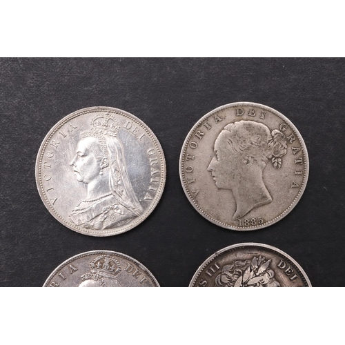 1532 - FOUR HALFCROWNS, 1816 AND LATER. George III, 'Bulls Head' bust r. above date 1816. reverse, crest wi... 