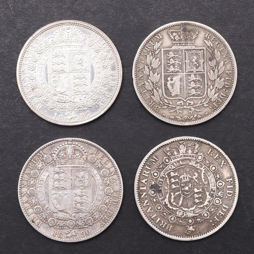 1532 - FOUR HALFCROWNS, 1816 AND LATER. George III, 'Bulls Head' bust r. above date 1816. reverse, crest wi... 