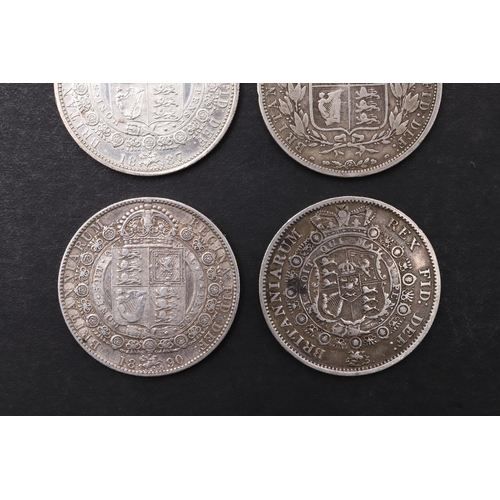 1532 - FOUR HALFCROWNS, 1816 AND LATER. George III, 'Bulls Head' bust r. above date 1816. reverse, crest wi... 