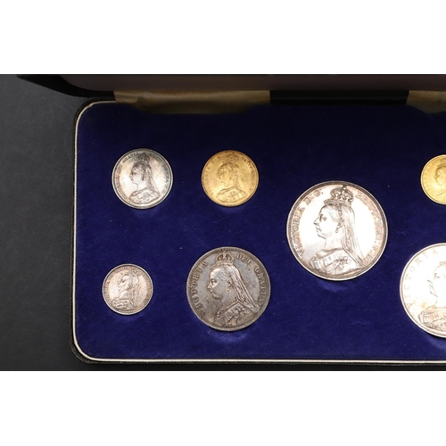 1544 - A QUEEN VICTORIA NINE COIN SPECIMEN SET INCLUDING SOVEREIGN AND HALF SOVEREIGN, 1887. A specimen set... 