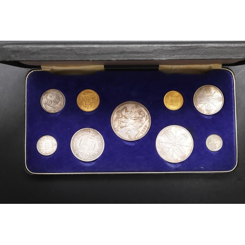 1544 - A QUEEN VICTORIA NINE COIN SPECIMEN SET INCLUDING SOVEREIGN AND HALF SOVEREIGN, 1887. A specimen set... 