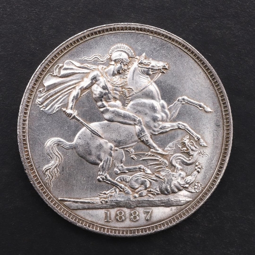 1545 - A QUEEN VICTORIA CROWN, 1887. Queen Victoria, jubilee bust l. reverse St George and the Dragon above... 