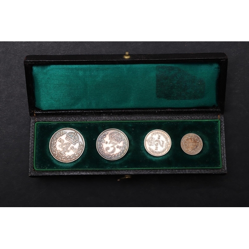 1551 - A CASED SET OF QUEEN VICTORIA MAUNDY MONEY, 1896. Queen Victoria Maundy money old veiled bust l. 4d,... 