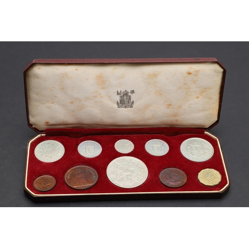 1565 - AN ELIZABETH II TEN COIN CORONATION YEAR SET. A specimen set of ten coins, Crown to farthing, all da... 