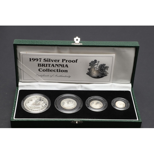 1567 - A ROYAL MINT BRITANNIA FOUR COIN SILVER PROOF SET, 1997. A four coin silver proof set comprising 20p... 