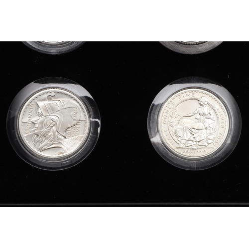 1570 - AN ELIZABETH II 6 COIN 2007 SILVER PROOF 'BRITANNIA 20TH ANNIVERSARY' COLLECTION. A collection of si... 