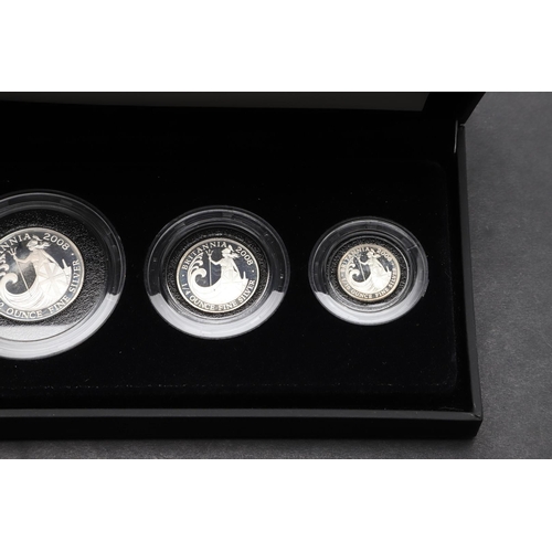 1572 - A ROYAL MINT BRITANNIA FOUR COIN SILVER PROOF SET, 2008. A four coin silver proof set comprising 20p... 